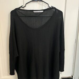 Black Sheer Long Sleeve Top